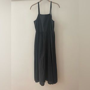 Madewell Black Eyelet Midi Dress, size: 00